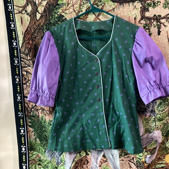 Green and purple dirndl set - Picture 2 of 7